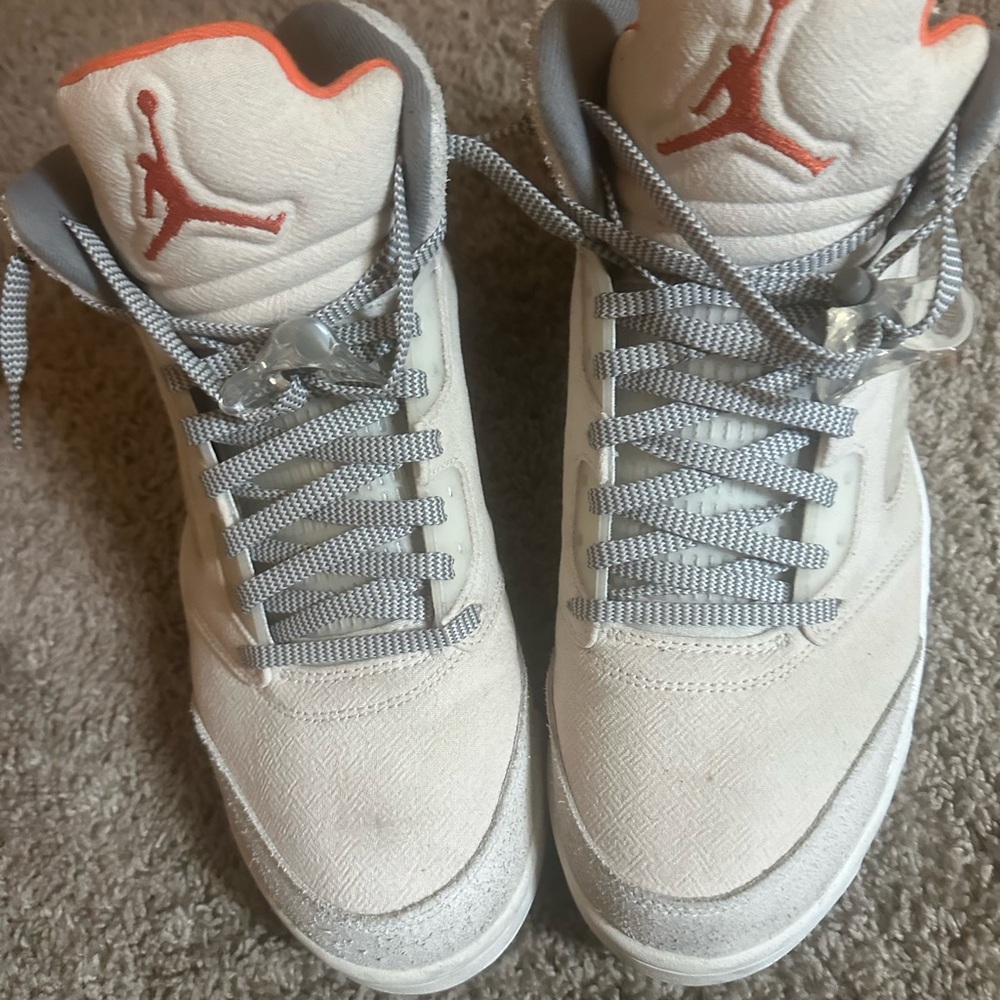 Jordan Sneakers - Cream and Orange Accents